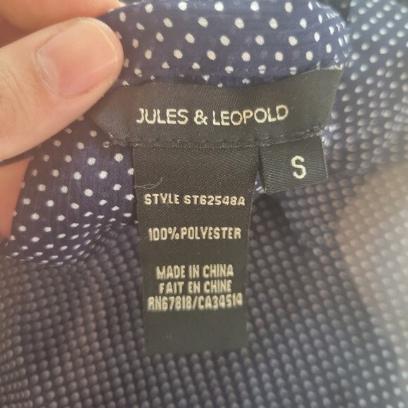 Jules & Leopold Navy Polka Dots Women Sleeveless Blouse Size Small - Picture 6 of 6